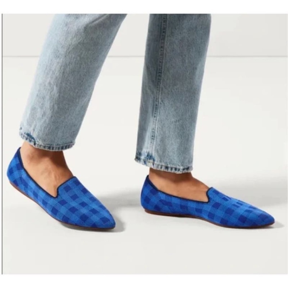 Rothy’s Lazuli Gingham Pointed Loafer Size 7 NWT